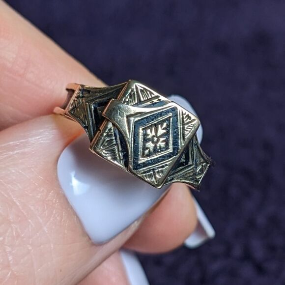 envelope/locket mourning ring with lithograph 1867 - Picture 7 of 8